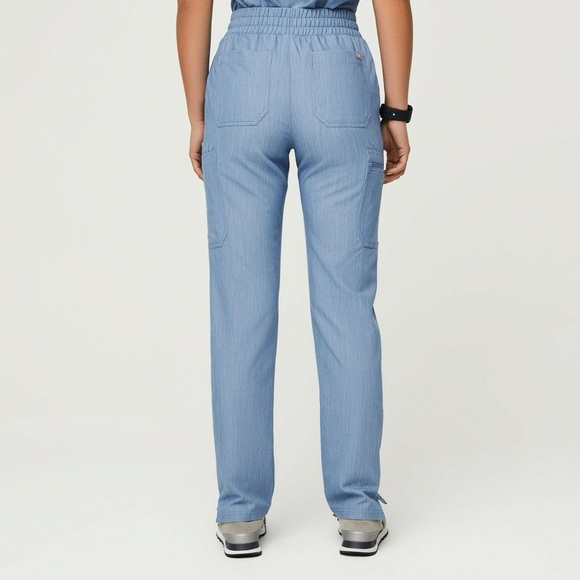 Figs Yola Skinny Scrub Pants - Heathered Indigo Blue Size: Small - Picture 4 of 12